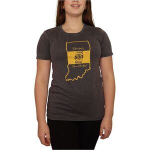 Indy 500 Womens State Logo Graphic T-Shirt, gray, S